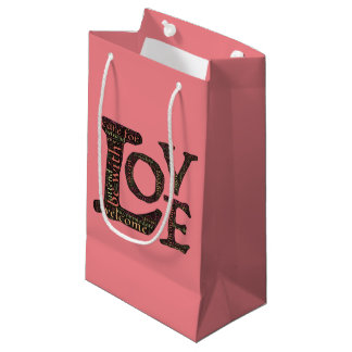Petit Sac Cadeau Beau LOVE WordArt - Diffuser l'amour et la compass