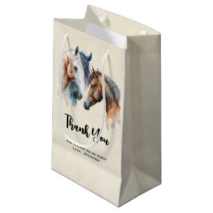 Petit Sac Cadeau Beaux Chevaux Style Boho Occidental