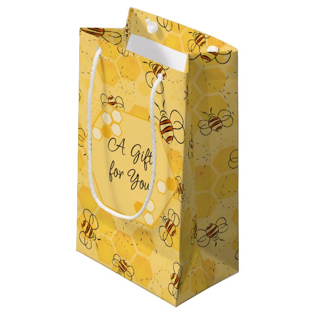 Petit Sac Cadeau Bee Buzzing Honey Bees mignonne (Devant Angle)