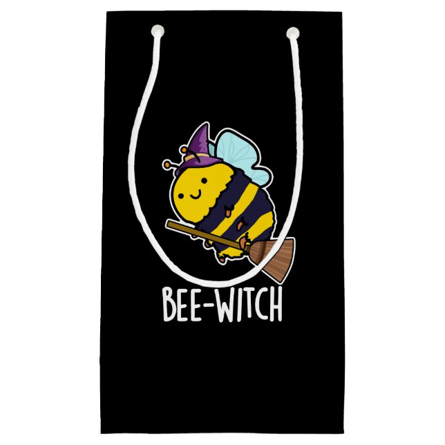 Petit Sac Cadeau Bee-sorcière Funny Bee Pun Dark BG (Devant)