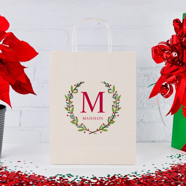 Petit Sac Cadeau Belle couronne de monographie personnalisée Noël (Créateur téléchargé)