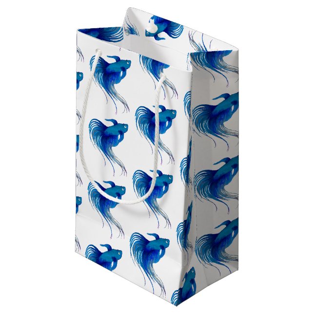 Petit Sac Cadeau Bêta bleu (Devant Angle)