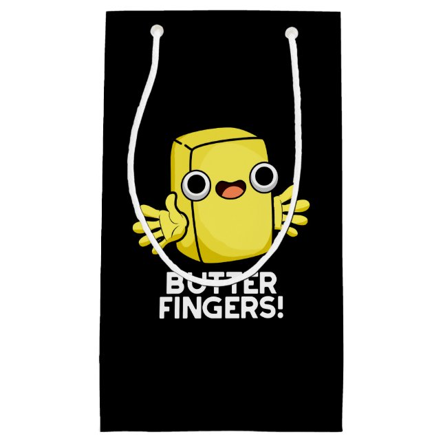Petit Sac Cadeau Beurre Doigts Funny Beurre Alimentation Pun Dark B (Devant)