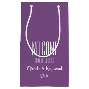 Petit Sac Cadeau Bienvenue à Notre Mariage PURPLE