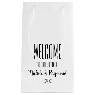 Petit Sac Cadeau Bienvenue à notre Mariage White Cadeaux SMALL