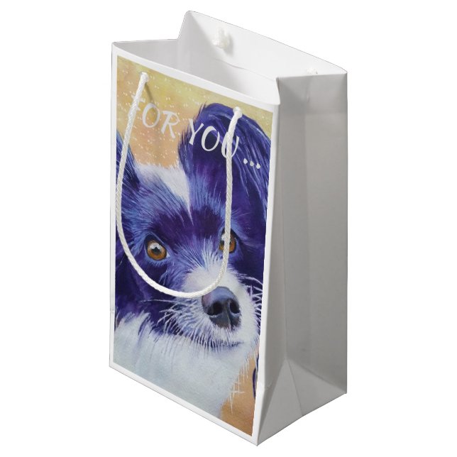 PETIT SAC CADEAU BLACK AND WHITE PAPILLON (Devant Angle)