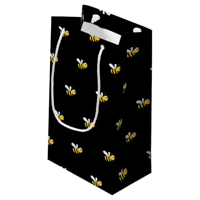 Petit Sac Cadeau Black happy bumble abeilles mignonnes fun (Dos Angle)