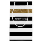 Black Stripes FAUX Gold Glitz et Nom