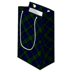 Petit Sac Cadeau Black Watch Tartan bleu vert Plaid