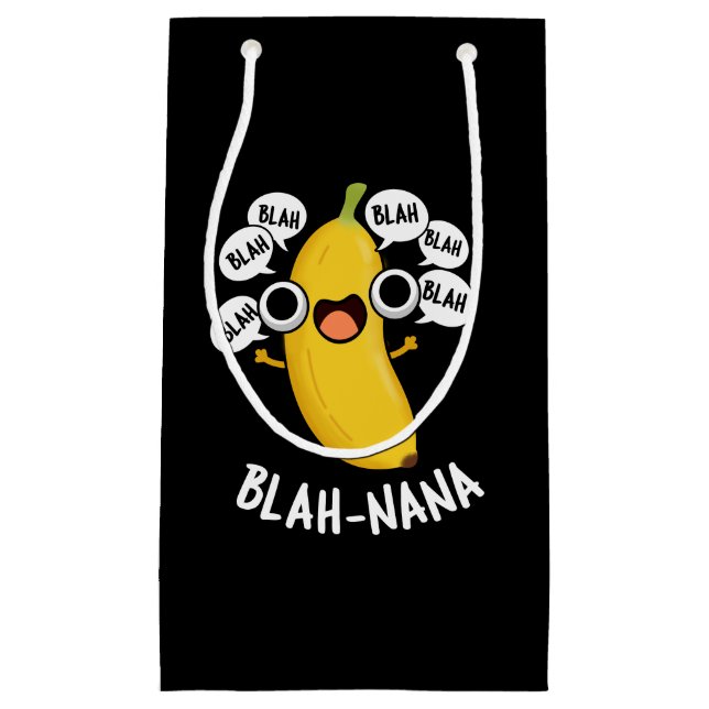 Petit Sac Cadeau Blah-nana Funny Banana Pun Dark BG (Devant)