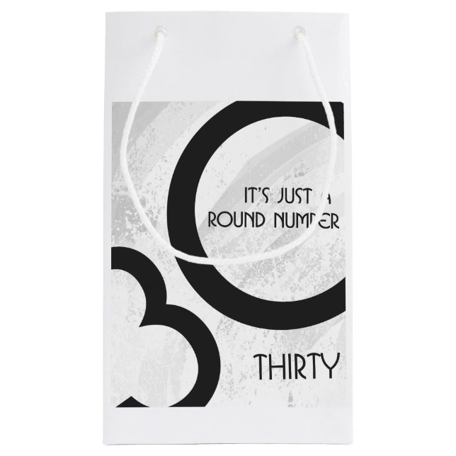 Petit Sac Cadeau Blanc 30 Décennie Anniversaire (Dos)