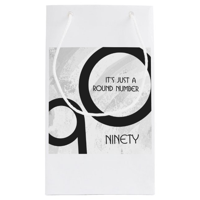 Petit Sac Cadeau Blanc 90 Décennie Anniversaire (Dos)