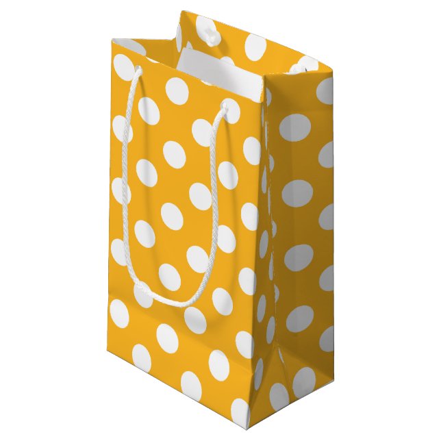 Petit Sac Cadeau Blanchir les pois sur le jaune (Devant Angle)