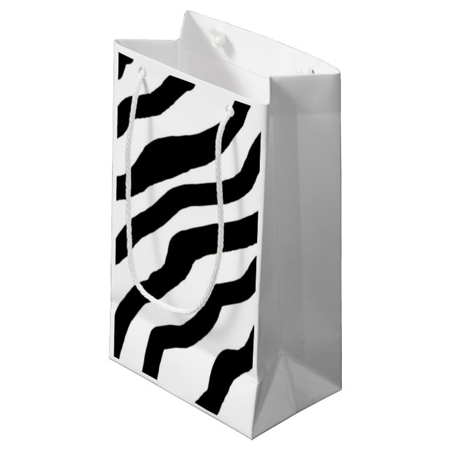 Petit Sac Cadeau Blancs noirs et blancs (Devant Angle)