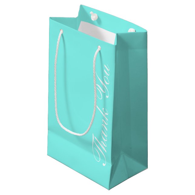 Petit Sac Cadeau bleu d'oeuf de robin bleu turquoise aqua bleu mari (Devant Angle)