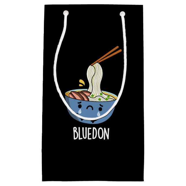 Petit Sac Cadeau Blue-don Funny Udon Pun Fond sombre (Devant)