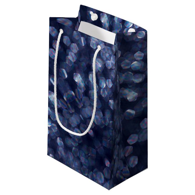 Petit Sac Cadeau Blue Sparkle (Devant Angle)