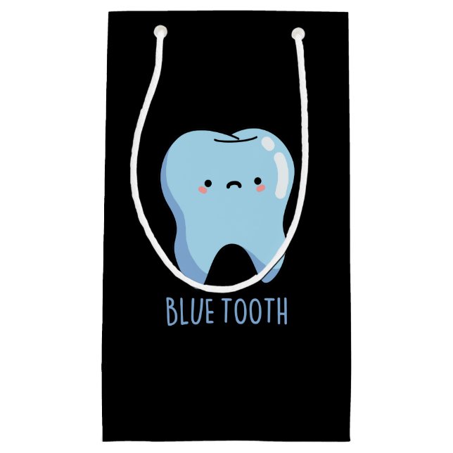 Petit Sac Cadeau Bluetooth Funny Technique Blue Tooth Pun Dark BG (Devant)