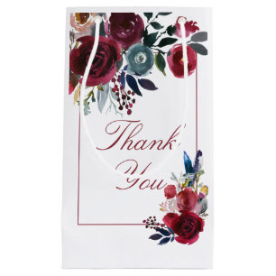 Petit Sac Cadeau Boho Chic Bourgogne et Mariage de automne d'automn