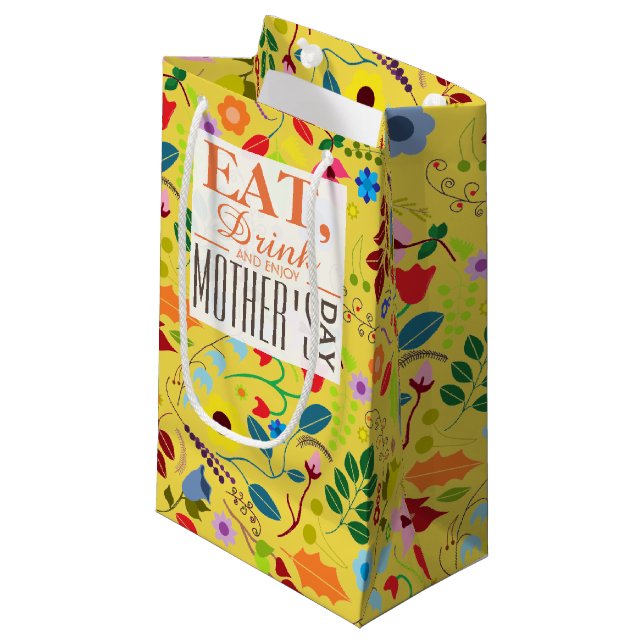Petit Sac Cadeau Boho Chic Floral Fête des Mères (Devant Angle)