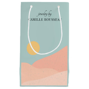 Petit Sac Cadeau Boho Desert Sunrise Mountains Abstrait