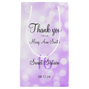 Petit Sac Cadeau Bonbon élégant 16 lumières pourpres de parties