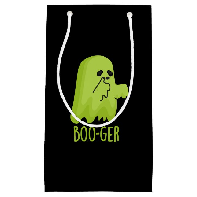 Petit Sac Cadeau Boo-ger Funny Halloween Booger Ghost Pun Dark BG (Devant)