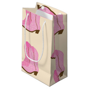 Petit Sac Cadeau Boots Cowboy Pink Country Texas Ranch