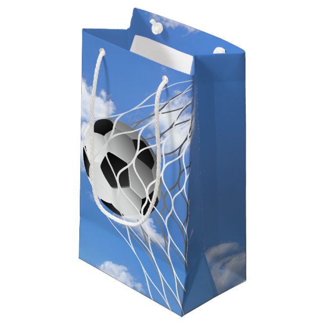 Petit Sac Cadeau Boule de soccer dans Net (Devant Angle)