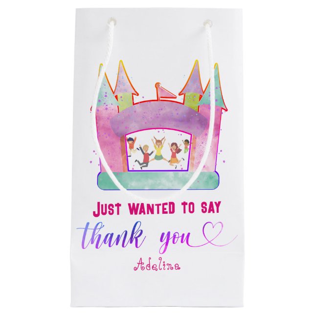 Petit Sac Cadeau Bounce House Jump Jouer Gymnastique Anniversaire d (Devant)
