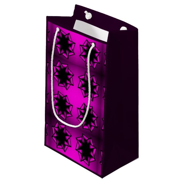 Petit Sac Cadeau Bow étoile rose chaud (Devant Angle)