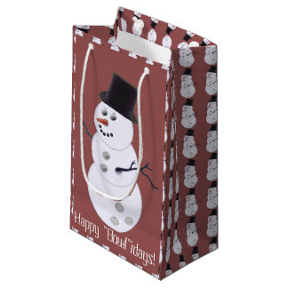 Petit Sac Cadeau Bowling Ball Snowman Noël