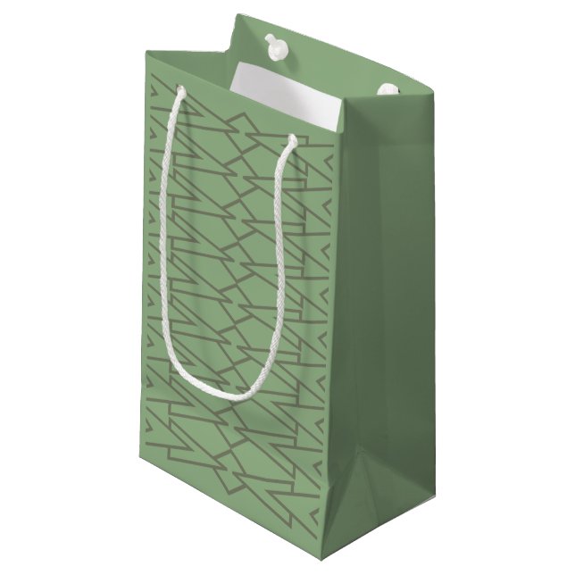 Petit Sac Cadeau Bowties vertes (Devant Angle)