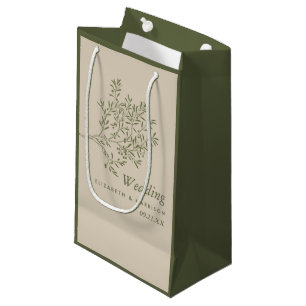 Petit Sac Cadeau Branche d'olivier, Mariage rustique et minimaliste