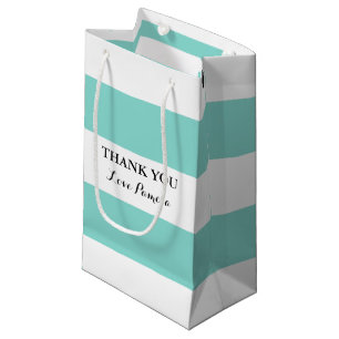Petit Sac Cadeau BRIDE Turquoise Blue and White ShowParty