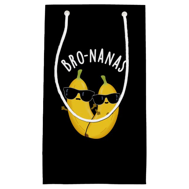 Petit Sac Cadeau Bro-nanas Funny Fruit Banana Pun Dark BG (Devant)
