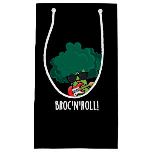 Petit Sac Cadeau Brock n Roll Funny Veggie Brocoli Pun Dark BG