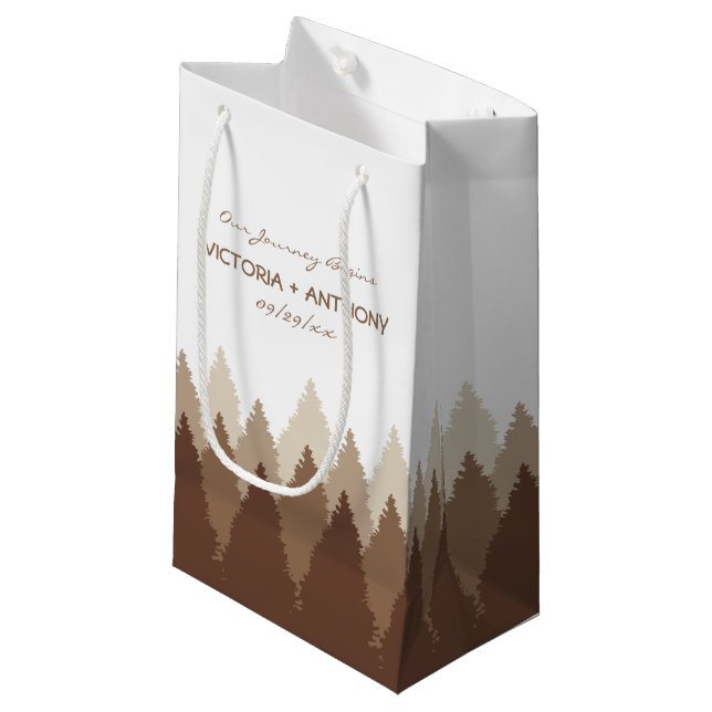 Petit Sac Cadeau Brown Forest Range Mariage (Devant Angle)