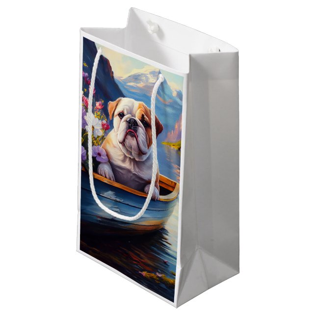 Petit Sac Cadeau Bulldog anglais sur une pagaie : une aventure Pitt (Devant Angle)