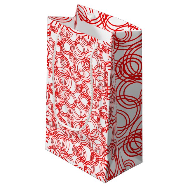 Petit Sac Cadeau Bulles rouges (Devant Angle)