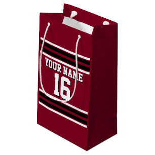 Petit Sac Cadeau Burgundy Black Wht Team Jersey Numéro personnalisé