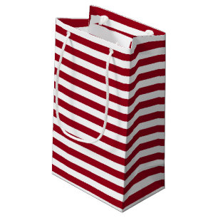 Petit Sac Cadeau Burgundy et White Stripes