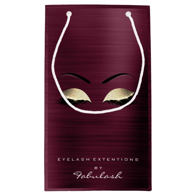 Petit Sac Cadeau Burgundy Gold Glam Parties scintillant Maquillage  (Dos)