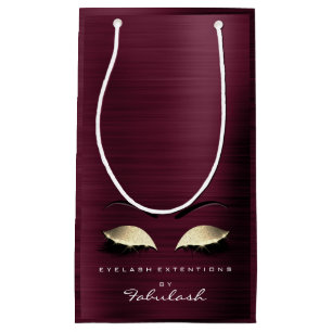 Petit Sac Cadeau Burgundy Gold Nom Parties scintillant Maquillage L
