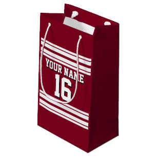 Petit Sac Cadeau Burgundy White Team Jersey Numéro personnalisé Nom
