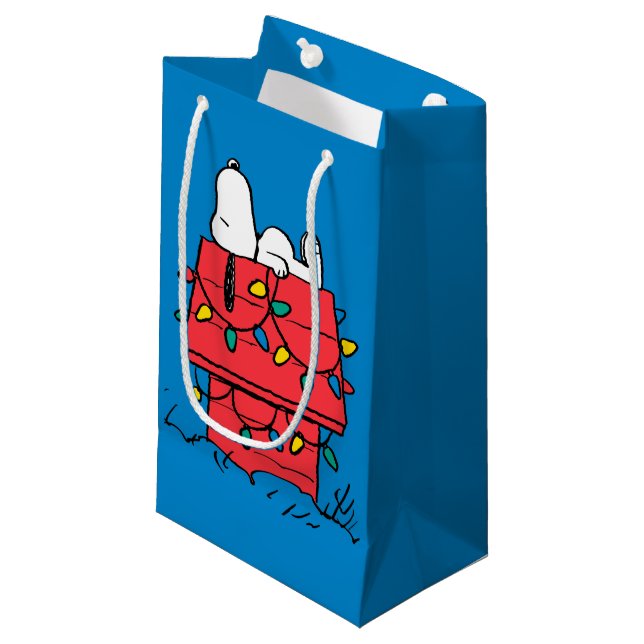 Petit Sac Cadeau cacahuètes | Snoopy's Dog House With Lights (Devant Angle)