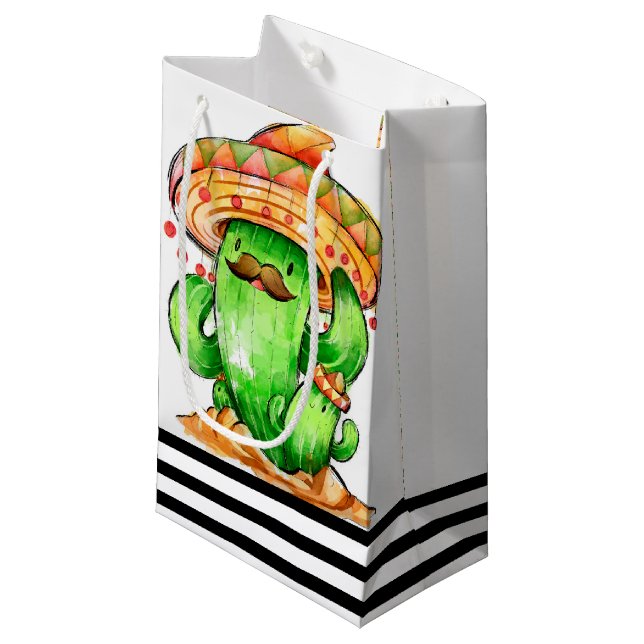 Petit Sac Cadeau Cactus mignon (Devant Angle)