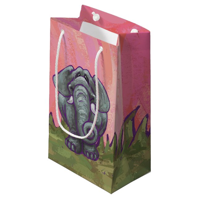 Petit Sac Cadeau Cadeaux et accessoires éléphants (Devant Angle)