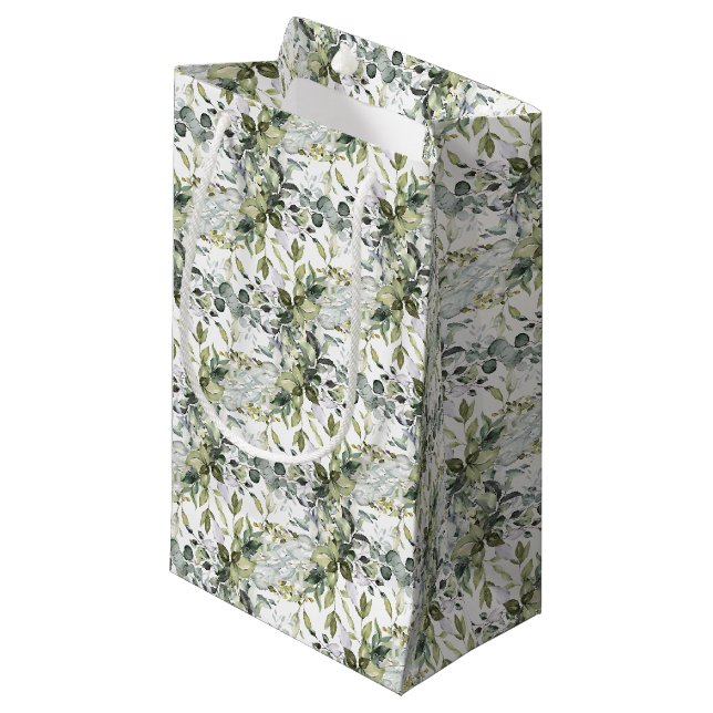 Petit Sac Cadeau Cadre botanique moderne en feuille d'or (Devant Angle)
