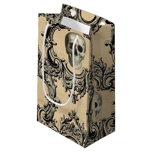 Petit Sac Cadeau Cadre victorien Skulets Goth Skeleton Gothique (Devant Angle)